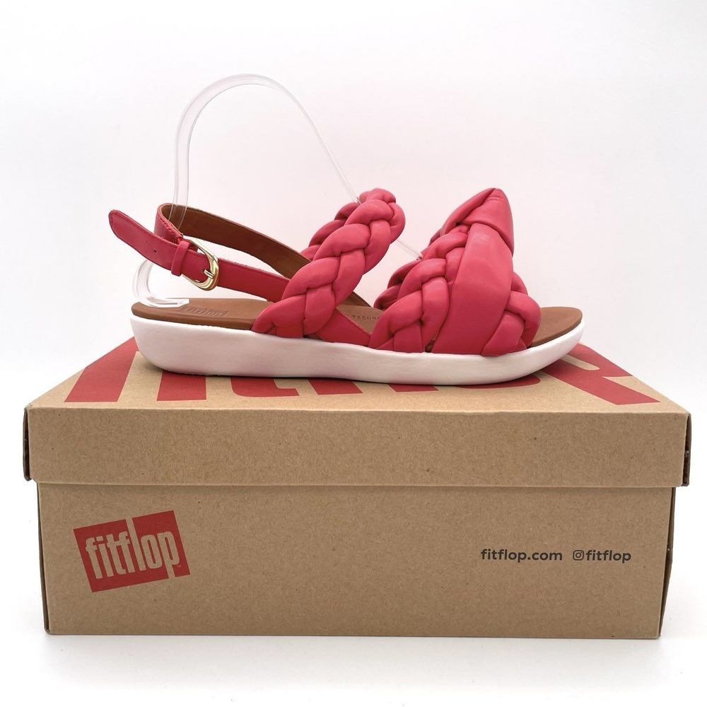 FitFlop Braid Sandal Passion Red Women's Strappy Sandals Size 8 NIB